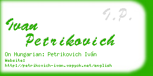 ivan petrikovich business card