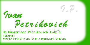 ivan petrikovich business card